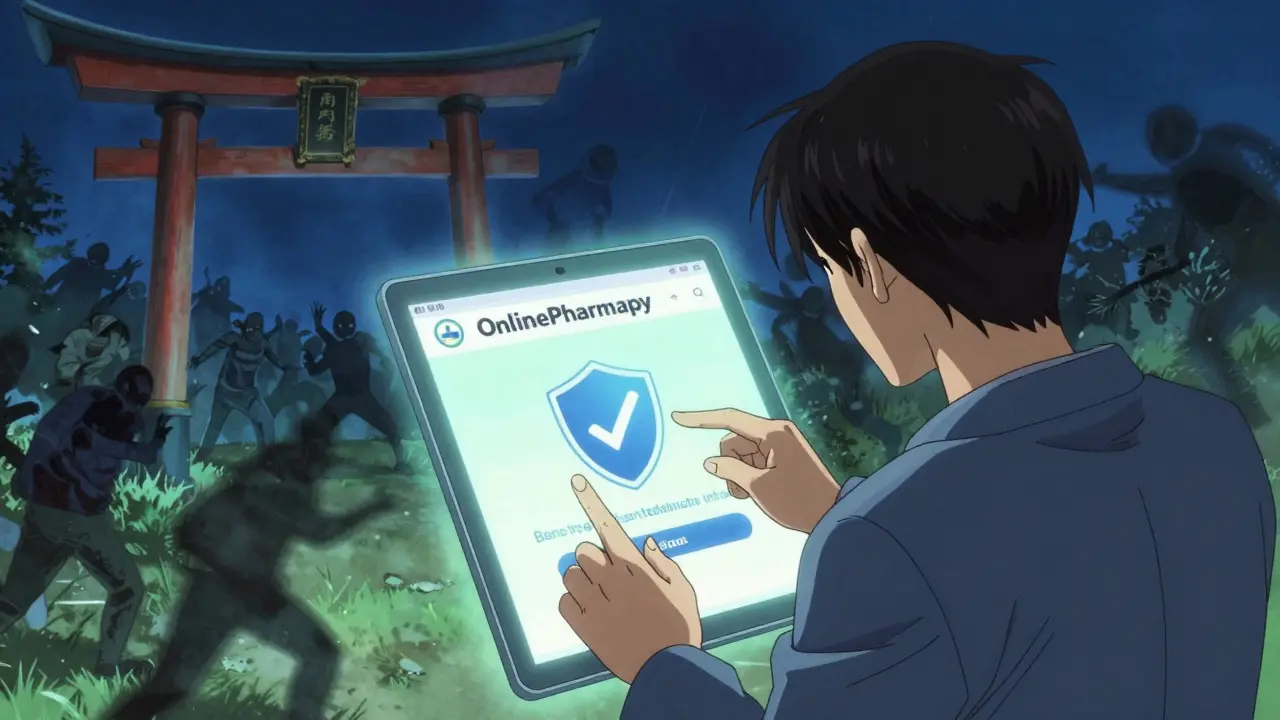 Anime character using secure telehealth service for prescription