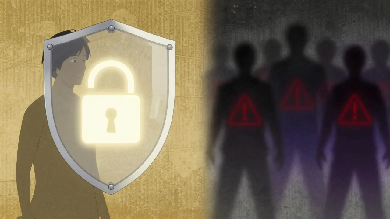 Anime shield vs shadows symbolizing safe online pharmacy choices