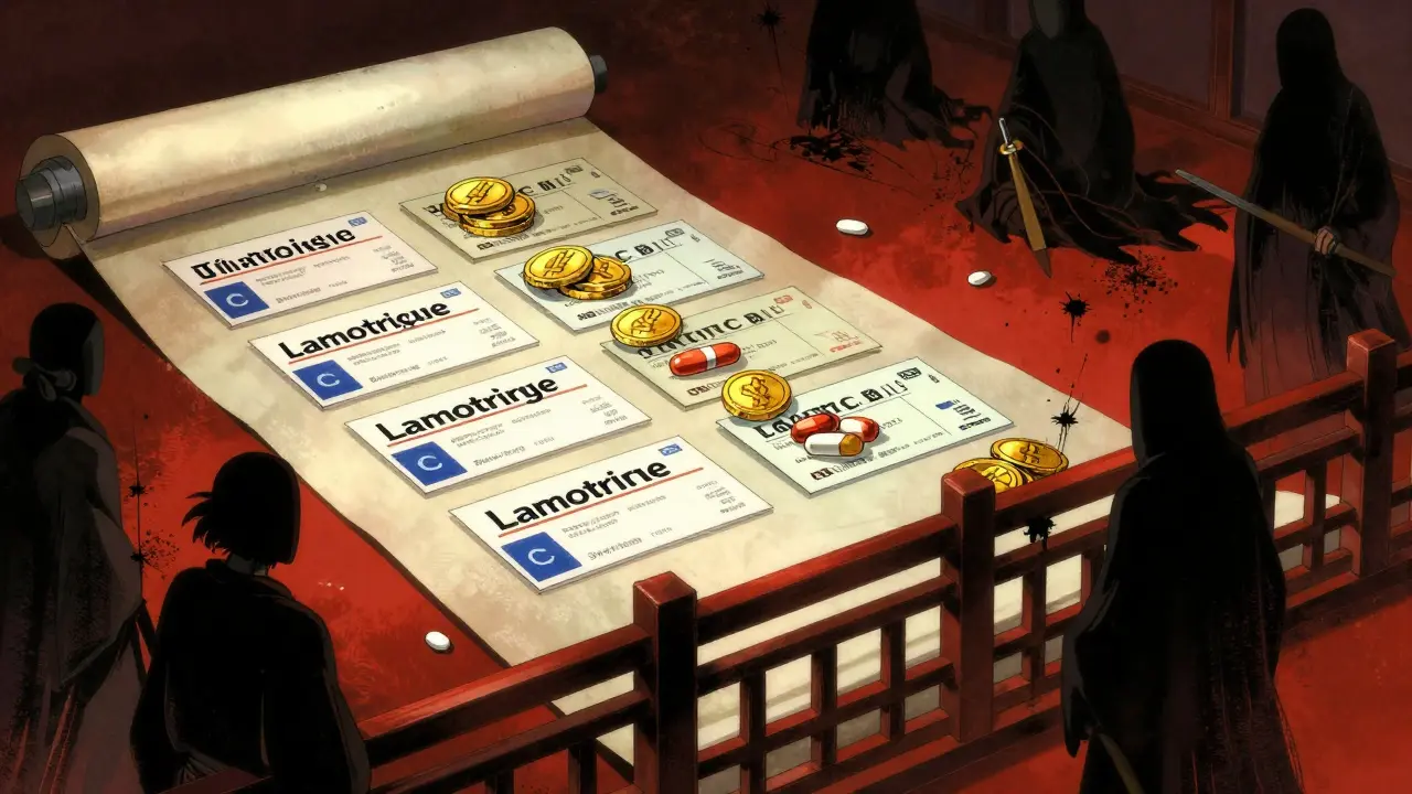 Anime illustration of safe, affordable medication vs dangerous scams